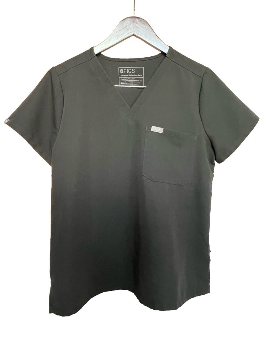 FIGS Black Catarina One Pocket Scrub Top Medium